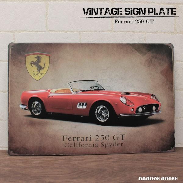 ブリキ看板 フェラーリ Ferrari 250 GT 壁飾り ビンテージ サイン