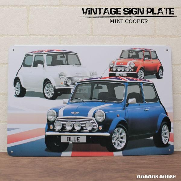 ブリキ看板 MINI ミニクーパー 壁飾り ビンテージ サインプレート 車