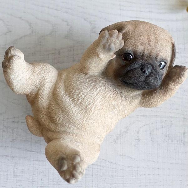 犬 パグ 甘えん坊 かわいい 置物 おしゃれ オブジェ 置き物 アニマル