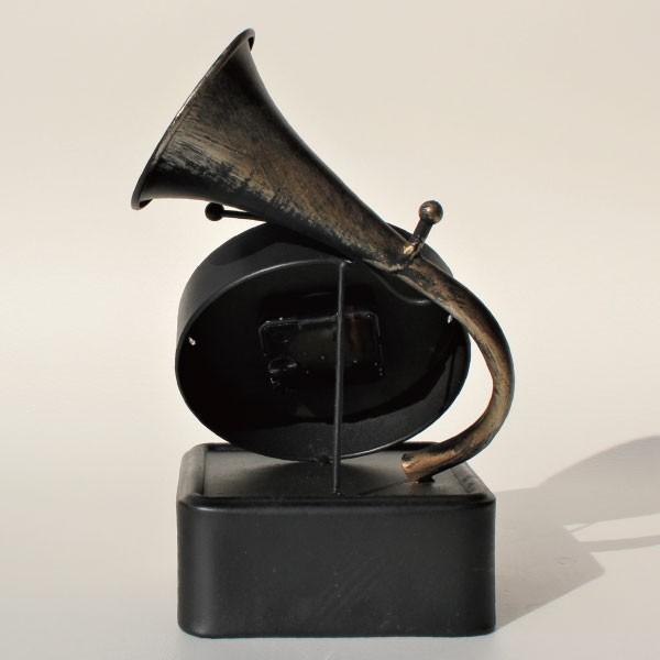 置時計 おしゃれ クロック 蓄音機 レコードプレーヤー型