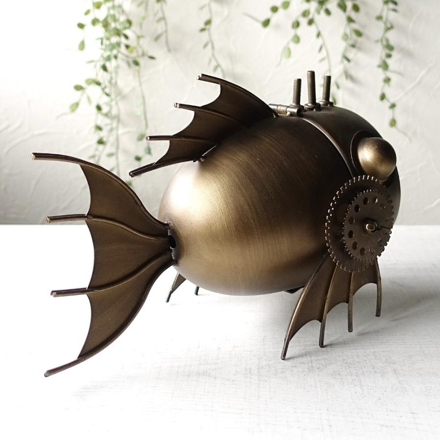 希少 1950s ゼンマイ式 アクアリウム 置時計 魚 ギミック アンティーク