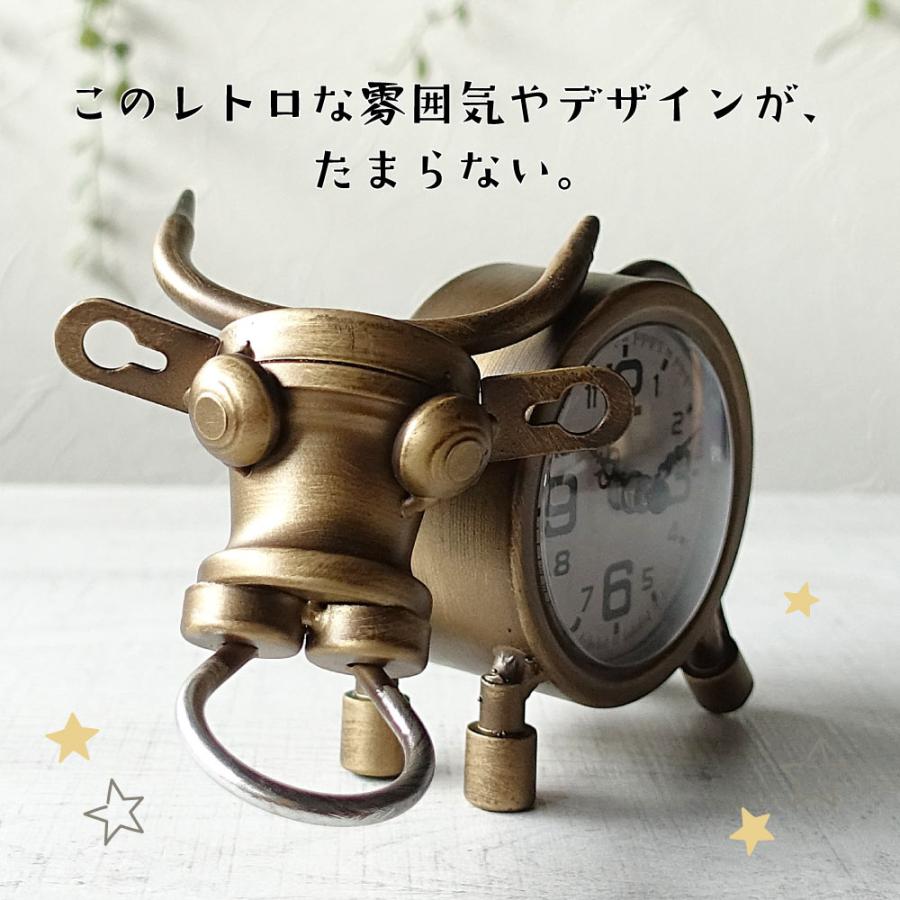置き時計 男前ビンテージ 牛 うし おしゃれ インテリアクロック 雑貨