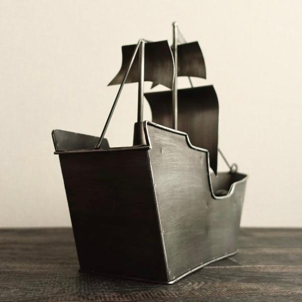 置き時計 おしゃれ 男前ビンテージ 船 インダストリアルデザイン 軍艦