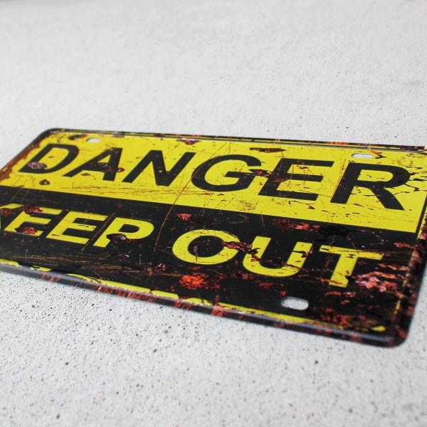 アンティーク　メタル　サイン　プレート　看板　DANGER ブリキ　アメリカ ブリキ看板 DANGER 壁飾り アメリカンビンテージ 危険 サイン