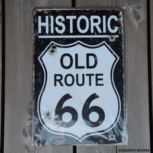 ブリキ看板 RT66 壁飾り アメリカンビンテージ サインプレート