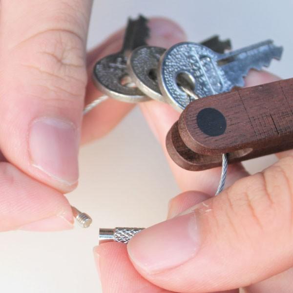 メモリ付き キーホルダー 木製 おしゃれ 天然木 キーリング 日本