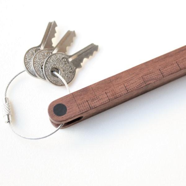 メモリ付き キーホルダー 木製 おしゃれ 天然木 キーリング 日本