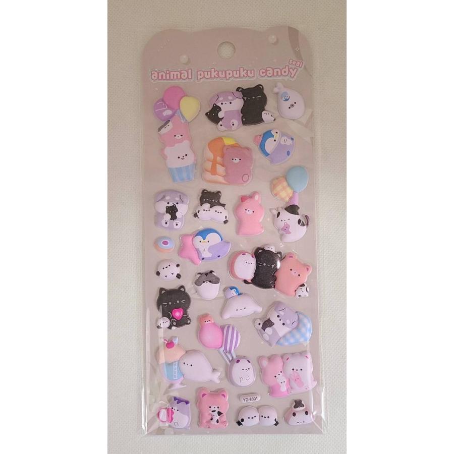 アニマルぷくぷくキャンディシール (単品) (ステーショナリー