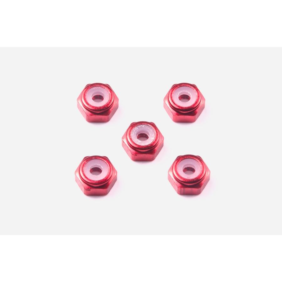 ミニ四駆 ミニ四駆GP493 2mm アルミロックナット (レッド 5個