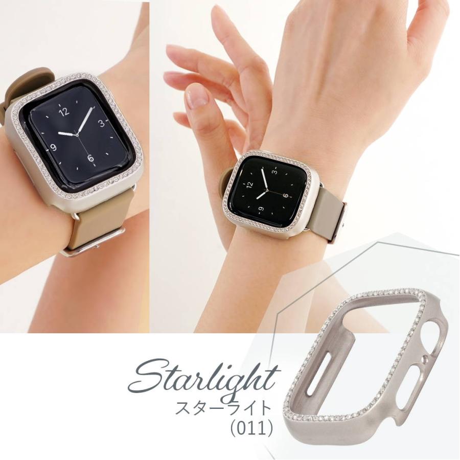 アップルウォッチ カバー ケース ラインストーン Apple Watch series 9 8 7 6 SE 5 4 保護 ハード 耐衝撃 40mm 41mm 44mm 45mm レディース かわいい おしゃれ | Apple Watch | 05