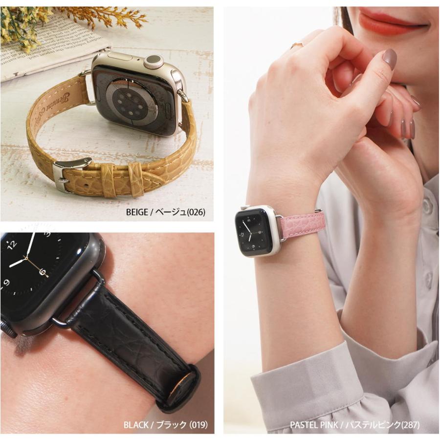 Apple Watch アップルウォッチ バンド レザー アリゲーター ワニ革