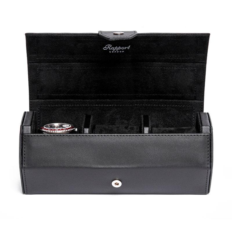 ラポート ロンドン(Rapport LONDON) Vantage Three Watch Roll in Ebonyの画像