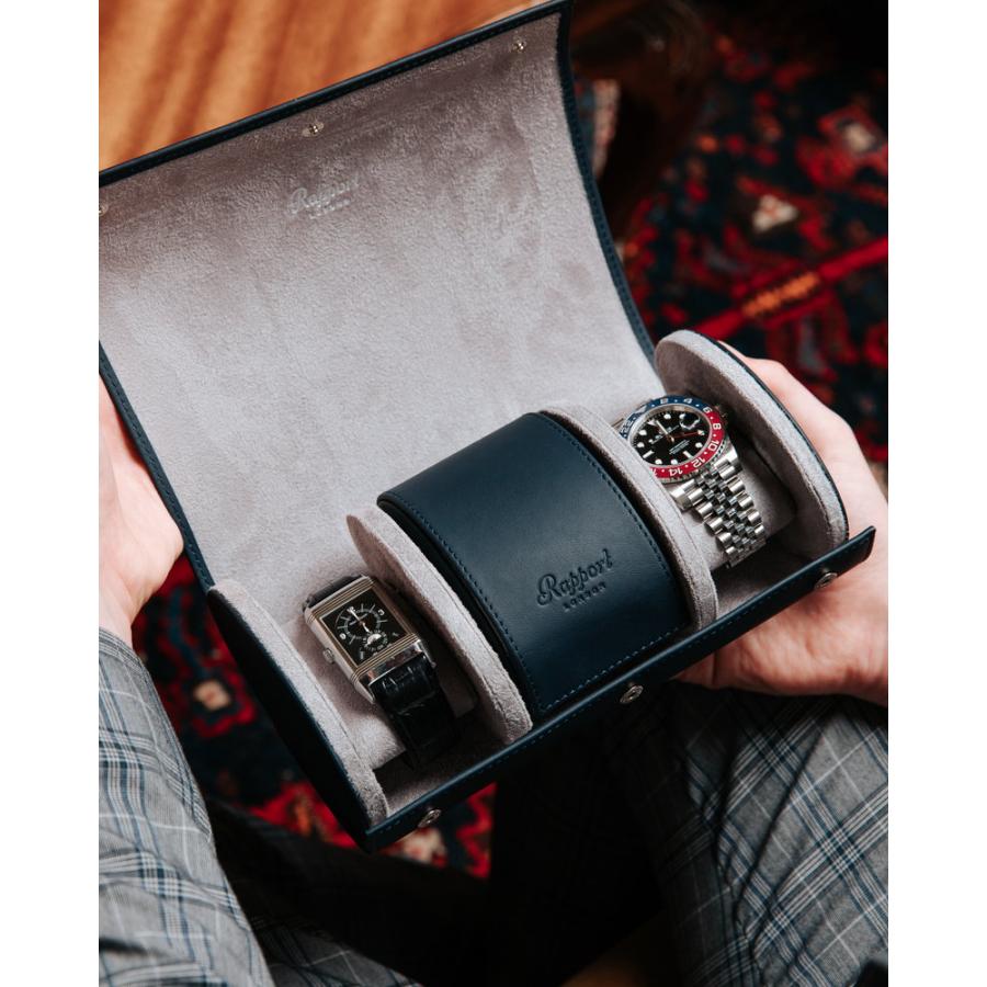ラポート ロンドン(Rapport LONDON) Hyde Park Navy Blue & Grey Three Watch Rollの画像