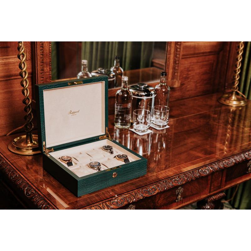 ラポート ロンドン(Rapport LONDON) Green Crocodile Effect Leather Watch Boxの画像