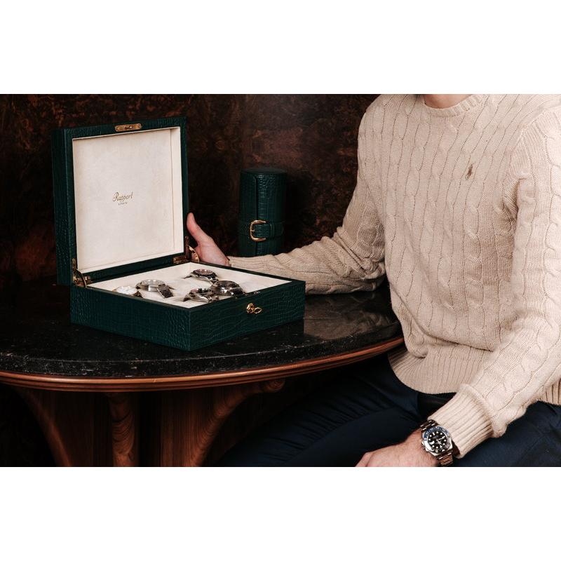 ラポート ロンドン(Rapport LONDON) Green Crocodile Effect Leather Watch Boxの画像