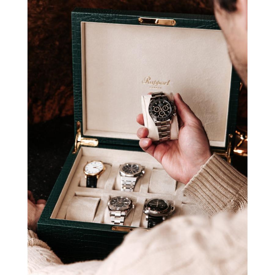 ラポート ロンドン(Rapport LONDON) Green Crocodile Effect Leather Watch Boxの画像