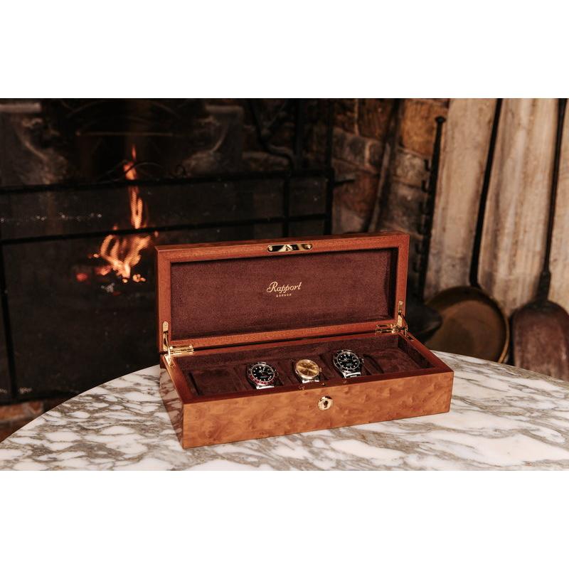 ラポート ロンドン(Rapport LONDON) Heritage Burr Walnut Five Watch Boxの画像