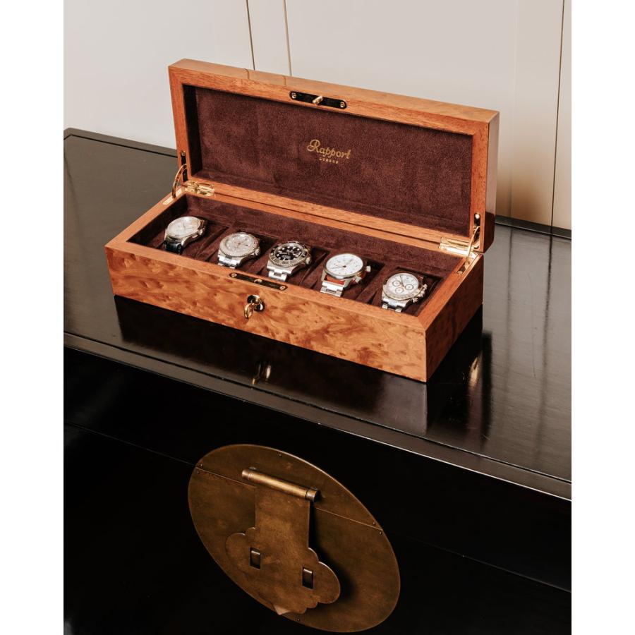 ラポート ロンドン(Rapport LONDON) Heritage Burr Walnut Five Watch Boxの画像