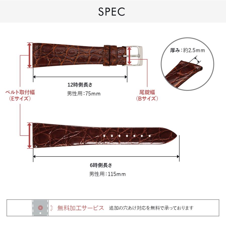 CASSIS（カシス） 腕時計ベルト バンド カイマンクロコ ワニ革 本革