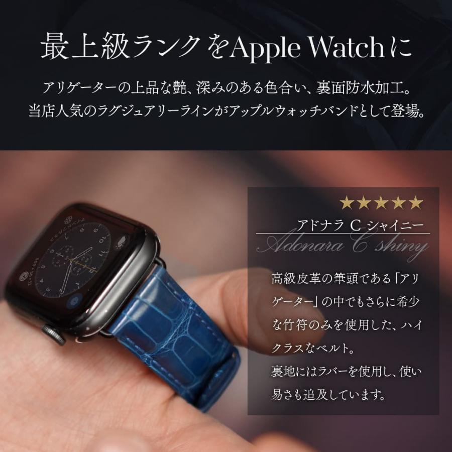 アップルウォッチ用　本物アリゲーターツヤありワニ革 楽天市場】アップルウォッチ バンド メンズ レザー 裏面防水 アップル