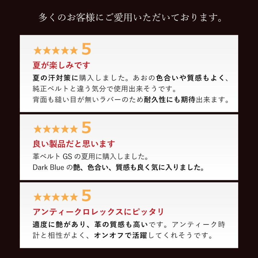 腕時計ベルト バンド カーフレザー 牛革 クロコ型押し 裏ラバー 裏面防水  18mm 19mm 20mm 22mm カシス ミュールズ 交換の画像