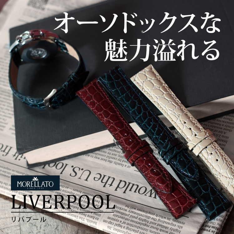 MORELLATO 腕時計ベルト バンド カーフレザー クロコ型押し 本革