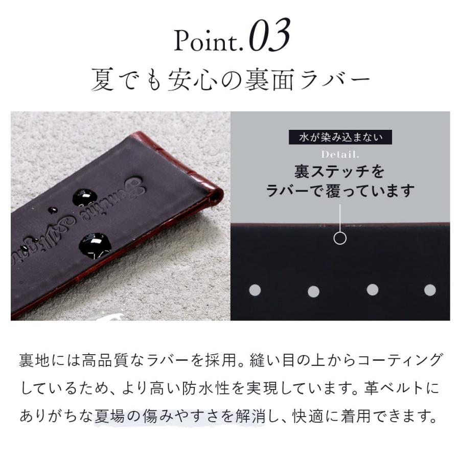 CASSIS 腕時計ベルト バンド アリゲーター ワニ革 裏ラバー 裏面
