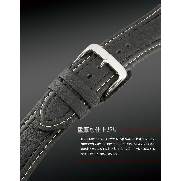 時計 ベルト 腕時計ベルト カーフ 牛革 水深100m防水 20mm 22mm 24mm