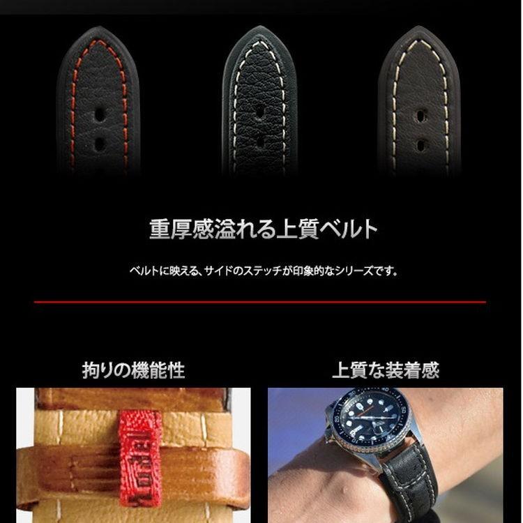 時計 ベルト 腕時計ベルト カーフ 牛革 水深100m防水 18mm 20mm 22mm