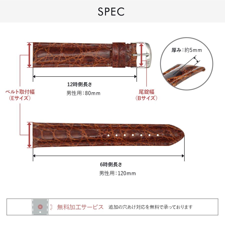 MORELLATO（モレラート） 時計ベルト ワニ革 カイマンクロコ 革ベルト