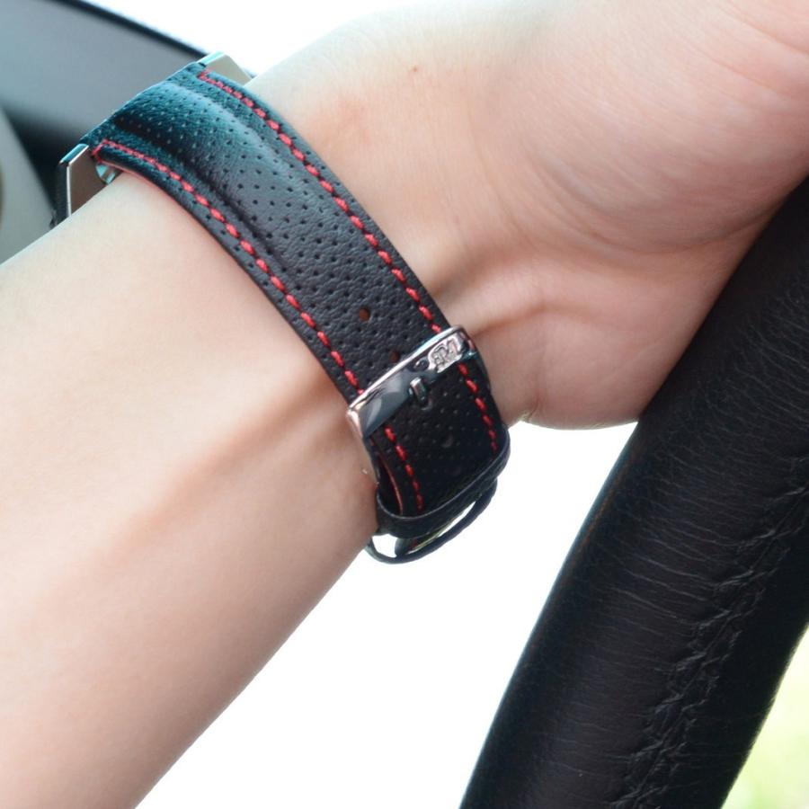 時計ベルト シンセティックレザー 生活防水 モレラート RACE レース 時計バンド 替えベルト メンズ ブラック 交換ベルト 黒 腕時計バンド 腕時計用ベルト 防水の画像