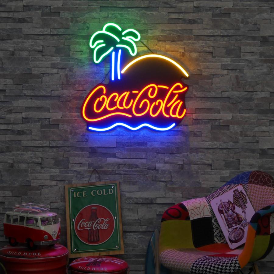 ネオン管風 Led看板 コカコーラ Coca Cola ヤシの木 ネオンサイン インテリア ディスプレイ カラフル 雑貨 インテリア 61 5cm 60cm Nk 33 インテリア専門店manolla Japan 通販 Yahoo ショッピング