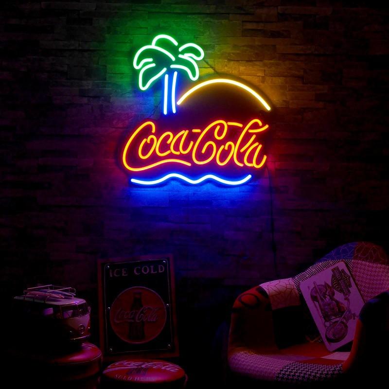 ネオン管風 Led看板 コカコーラ Coca Cola ヤシの木 ネオンサイン インテリア ディスプレイ カラフル 雑貨 インテリア 61 5cm 60cm Nk 33 インテリア専門店manolla Japan 通販 Yahoo ショッピング