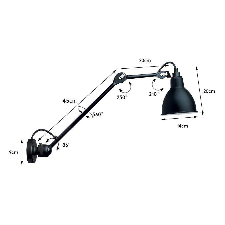 LAMPE GRAS ランペグラス ウォールライト バーナードアルビングラス インダストリアル デザイナーズ照明 壁掛け 北欧 黒 94|manolla-japan|06