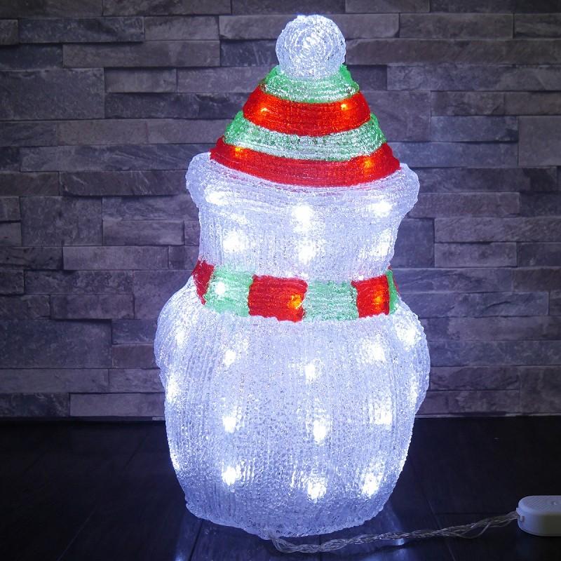 イルミネーション 可愛い雪だるま42cm クリスマス USB LED モチーフ