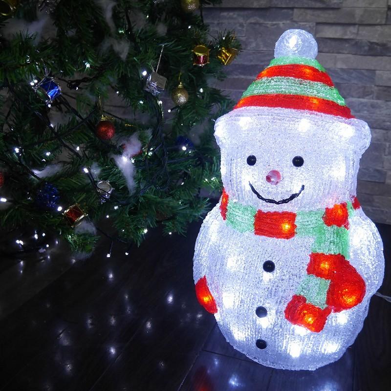 イルミネーション 可愛い雪だるま42cm クリスマス USB LED モチーフ