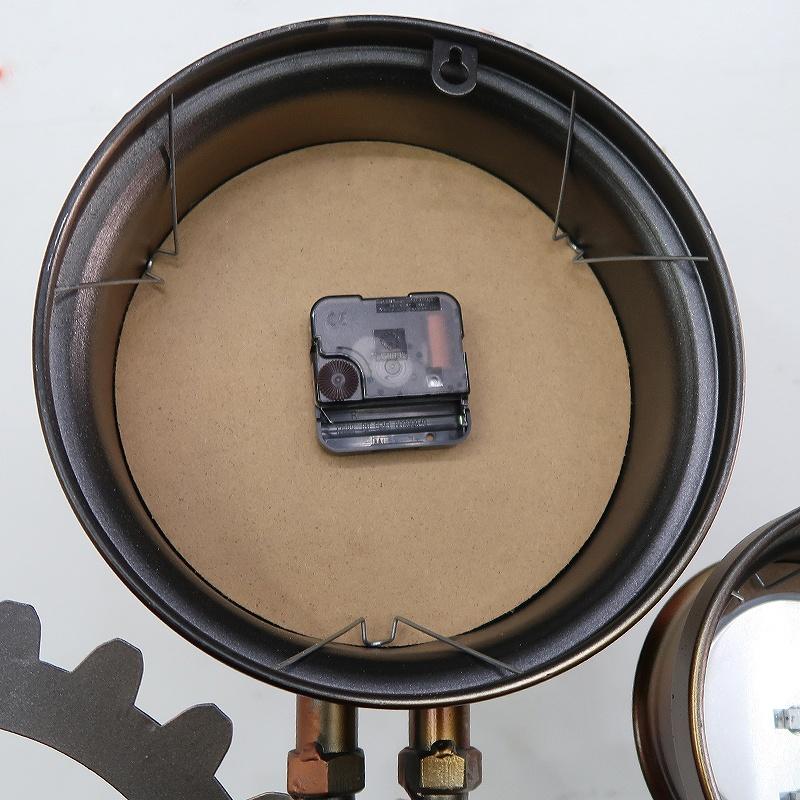 ウォールクロック 壁掛け時計 水道管 アンティーク インダストリアル