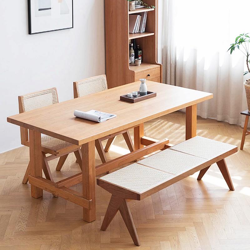 ラタンベンチ 籐編み ラタンチェア 北欧 チークベンチ ジャンヌレ