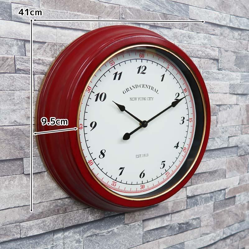 壁掛け時計 おしゃれ 掛け時計 壁時計 時計 壁掛け 壁掛 掛時計 かべ掛け時計 シンプル レトロ ウォールクロック BT-141RD｜manolla-japan｜08
