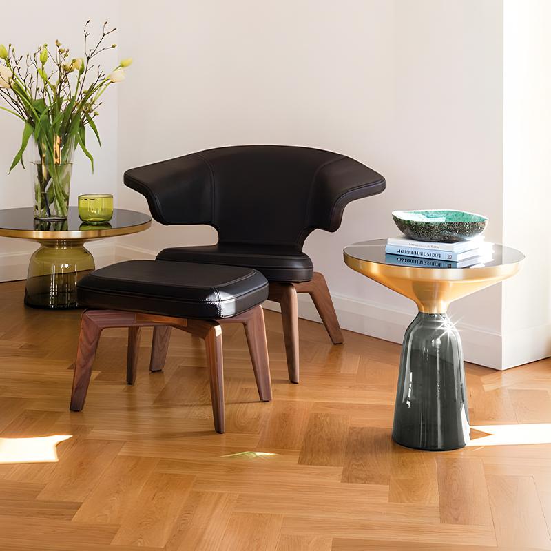 サイドテーブル 北欧 おしゃれ BELL SIDE TABLE ガラス テーブル ナイトテーブル パソコン 台 ソファ ベッド 北欧 高級 直径50cm 新生活応援 GT-01GO