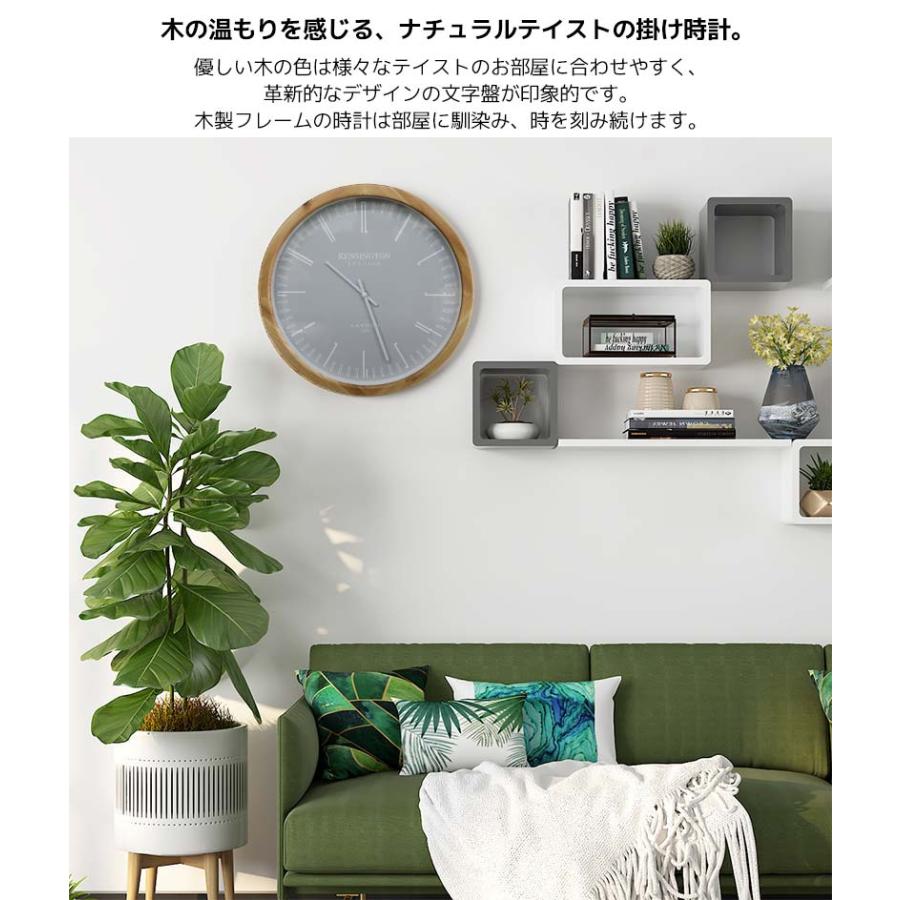 インテリア小物 合金フレーム掛け時計 シェル装飾 静音ムーブメント