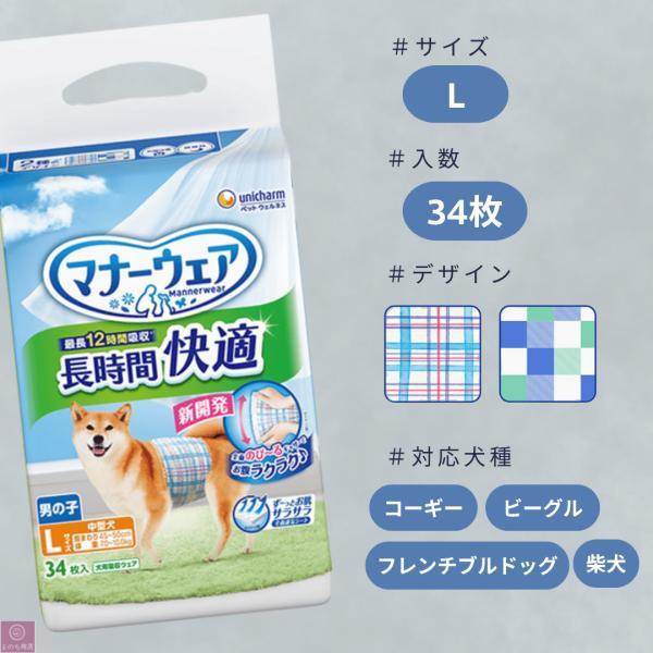 マナーウェア 【サイズ選べる】 3個セット 男の子用 長時間 オムツ SSS