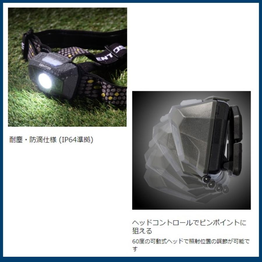 ジェントス LED ヘッドライト コンブレーカー 落下耐久 倉庫作業 工事現場 防災対策 アウトドア キャンプ 登山 サイクリング 釣り｜manomano｜02