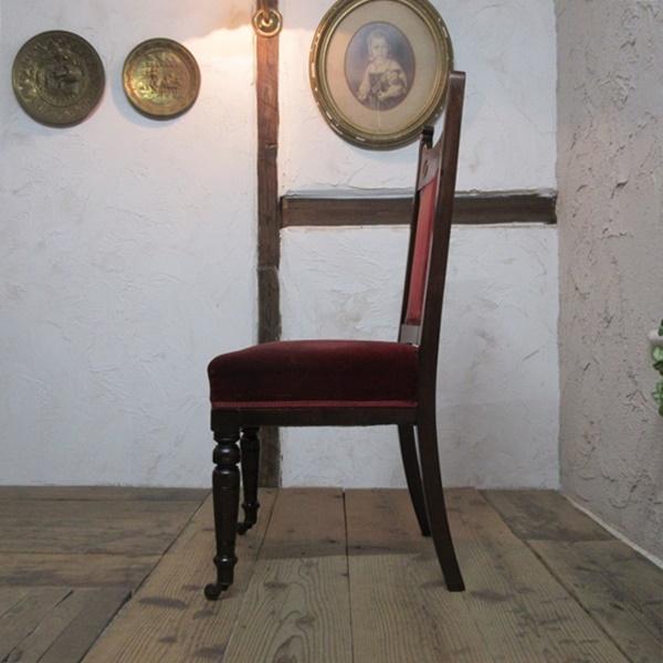 イギリス アンティーク 家具 ダイニングチェア 椅子 キャスター付き 4105e イギリス アンティーク 家具 ダイニングチェア キャスター付