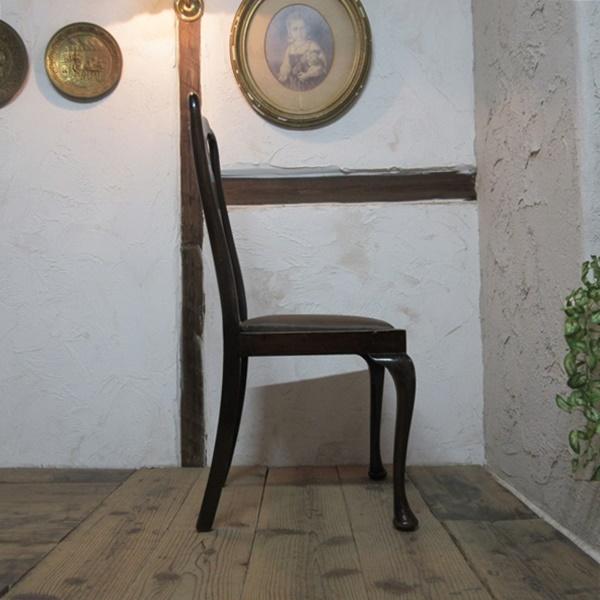 イギリス アンティーク 家具 クイーンアンチェア 猫脚 椅子 英国 4112e イギリス アンティーク 家具 クイーンアンチェア ダイニングチェア 猫