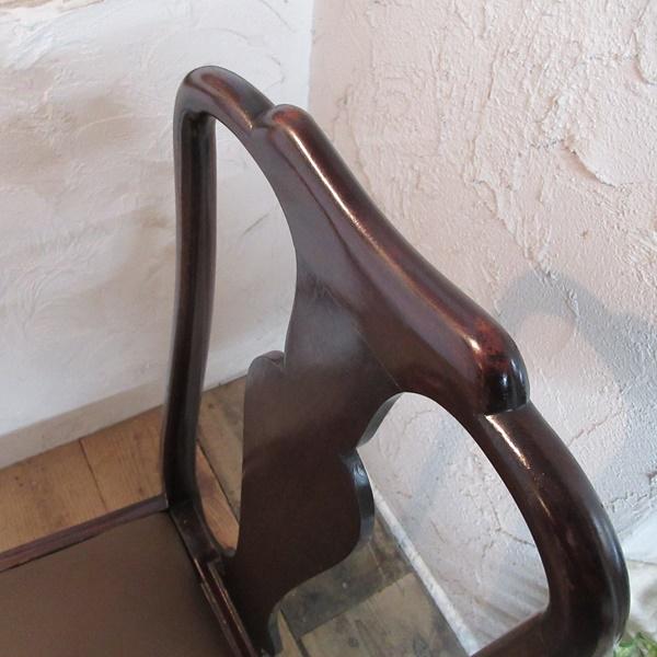 イギリス アンティーク 家具 クイーンアンチェア ダイニングチェア 猫