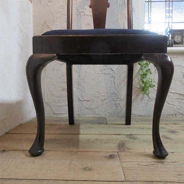 アンティーク クイーンアン様式 マホガニー材 ダイニングチェア 猫脚 ② イギリス アンティーク 家具 クイーンアンチェア ダイニング