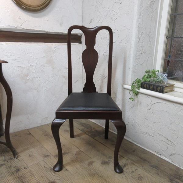 イギリス アンティーク 家具 クイーンアンチェア 猫脚 椅子 英国 4666d イギリス アンティーク 家具 クイーンアンチェア ダイニング