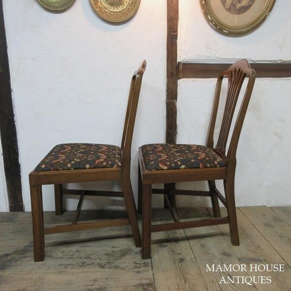 イギリス アンティーク 家具 ダイニングチェア 2脚セット 椅子 4398e