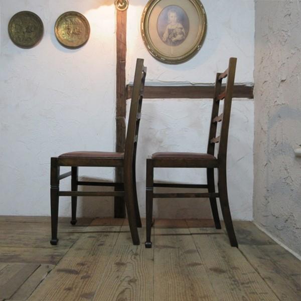 イギリス アンティーク 家具 ダイニングチェア 2脚セット  4533e イギリス アンティーク 家具 ダイニングチェア 2脚セット ラダーバック